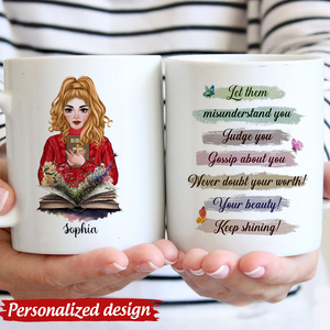 Never Doubt Your Worth Your Beauty -  Personalized Mug