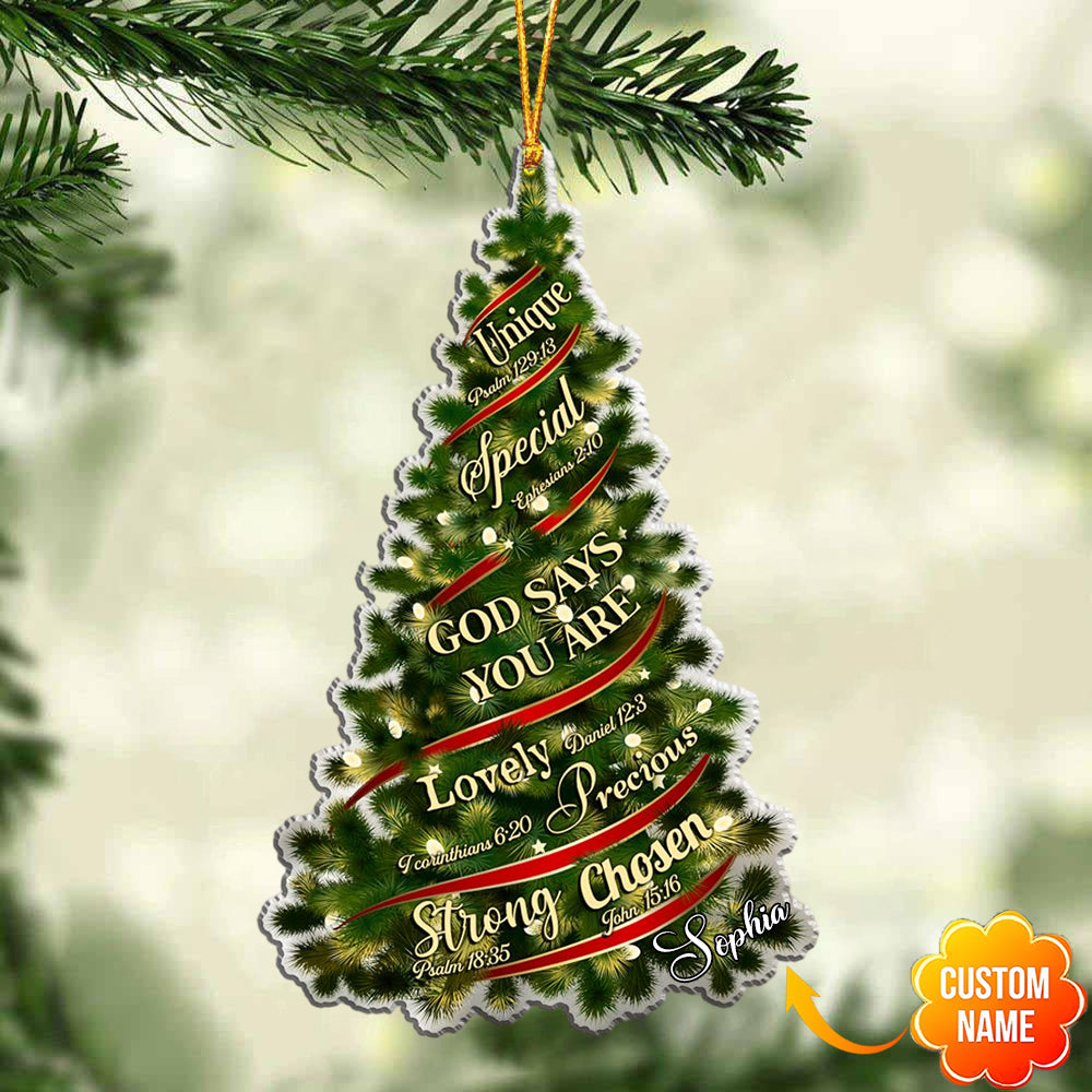 Personalized Christmas Tree God Says You Are Ornament