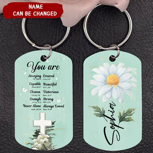 KISSFAITH-Flower Cross You Are Personalized Aluminum Keychain