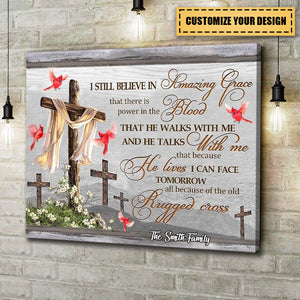 I Still Believe In Amazing Grace - Personalized Cardinal Premium Wall Art Canvas