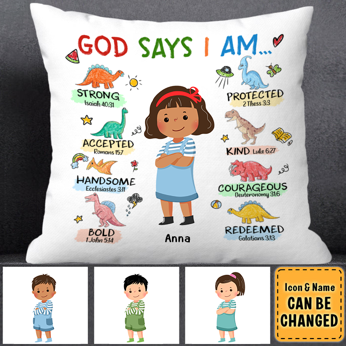 Gift For Grandkid Dinosaur Theme Bible Verses Pillowcase