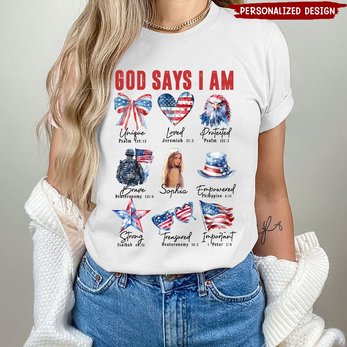 God Say I Am 4th Of July Personalized USA Flag T-shirt