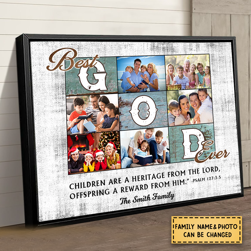 Personalized Best God Ever  Family Bible Verses Canvas