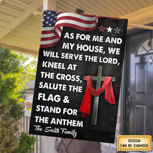 KISSFAITH-We Will Serve The Lord Personalized Flag