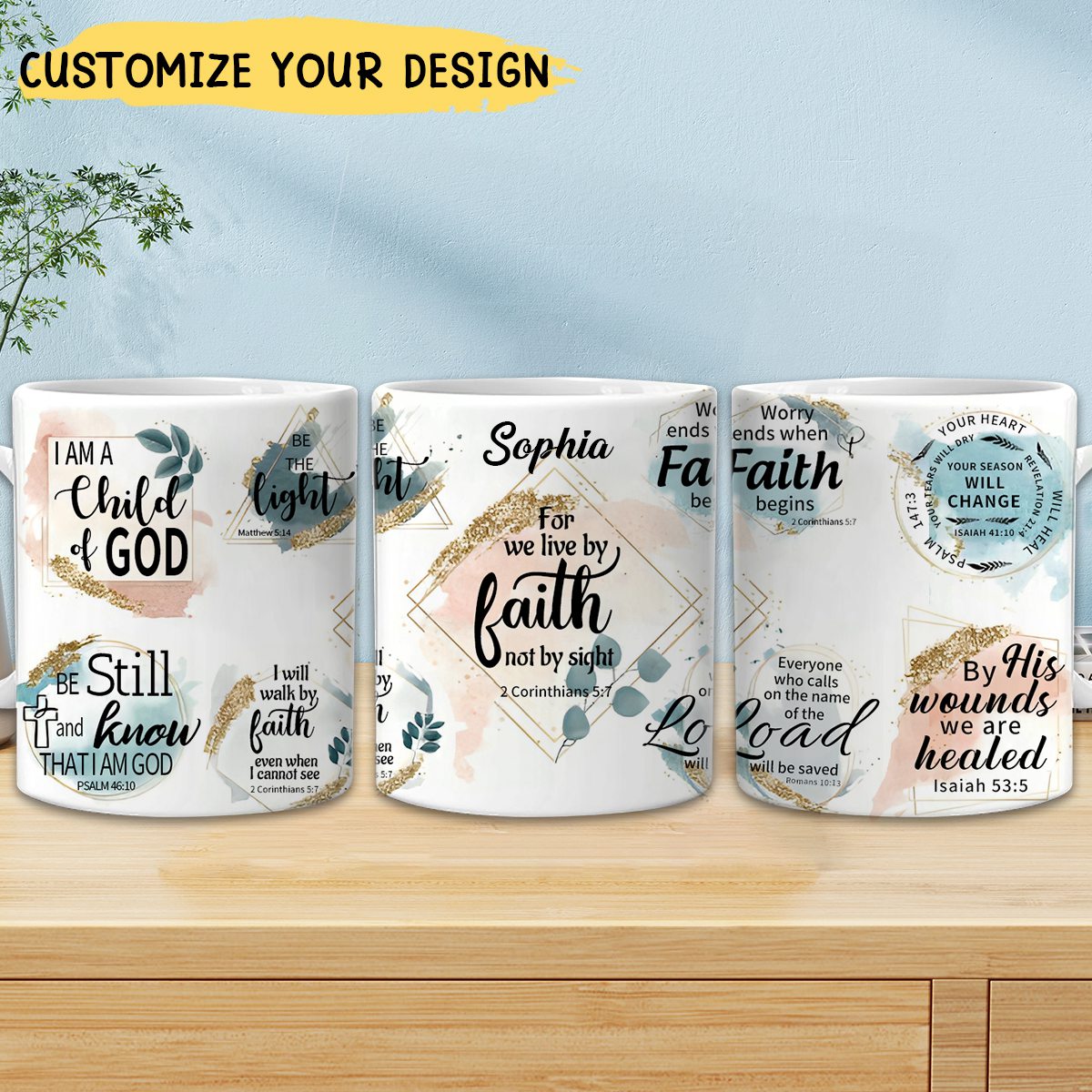 KISSFAITH-For We Live By Faith Not By Sight Personalized Mug