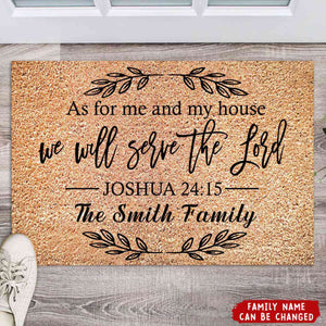 KISSFAITH-Personalized Joshua 24:15 Doormat