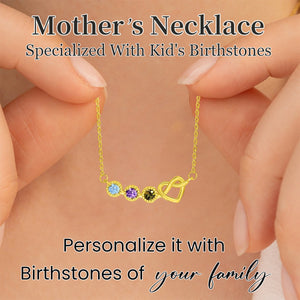 Personalized Grandma Mom 1-8 Family Love Knot Birthstones Necklace