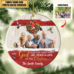 God Bless Your Family With Joy-Personalized Ornament