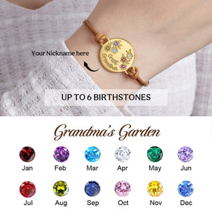 Personalized Grandma Mom 1-6 Family Birthstones Flower Bracelet