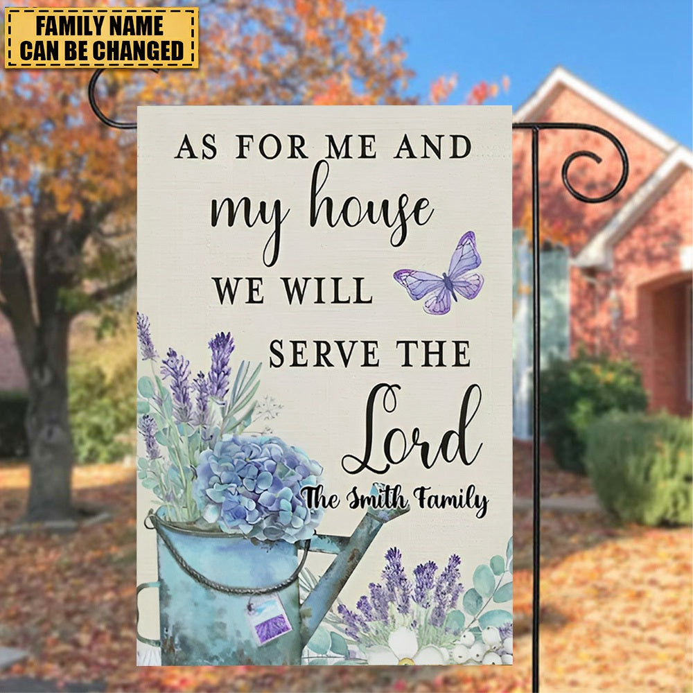 As For Me and My House We Will Serve The Lord-Personalized Christian Garden Flag