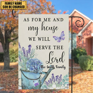 As For Me and My House We Will Serve The Lord-Personalized Christian Garden Flag