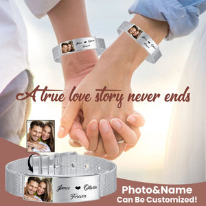 Upload Photo Forever Love Personalized Adjustable Bracelet