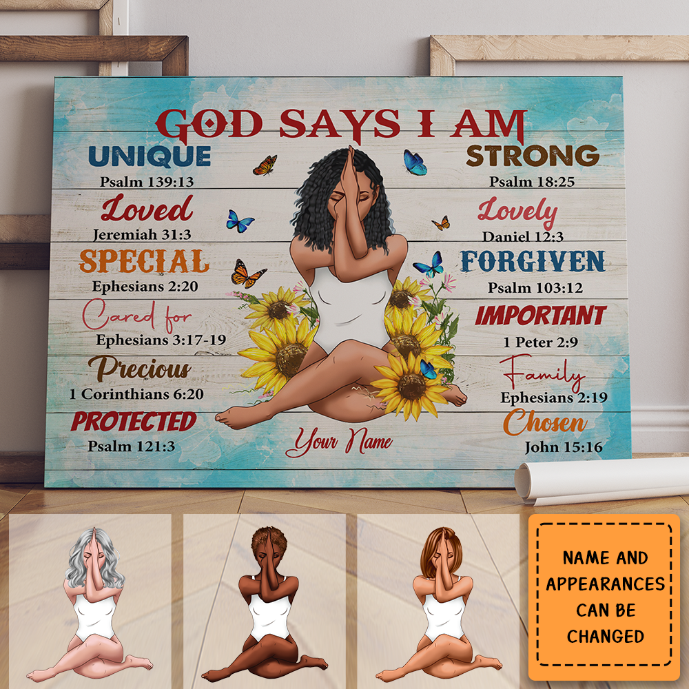 Personalized God Says I Am Canvas Prints