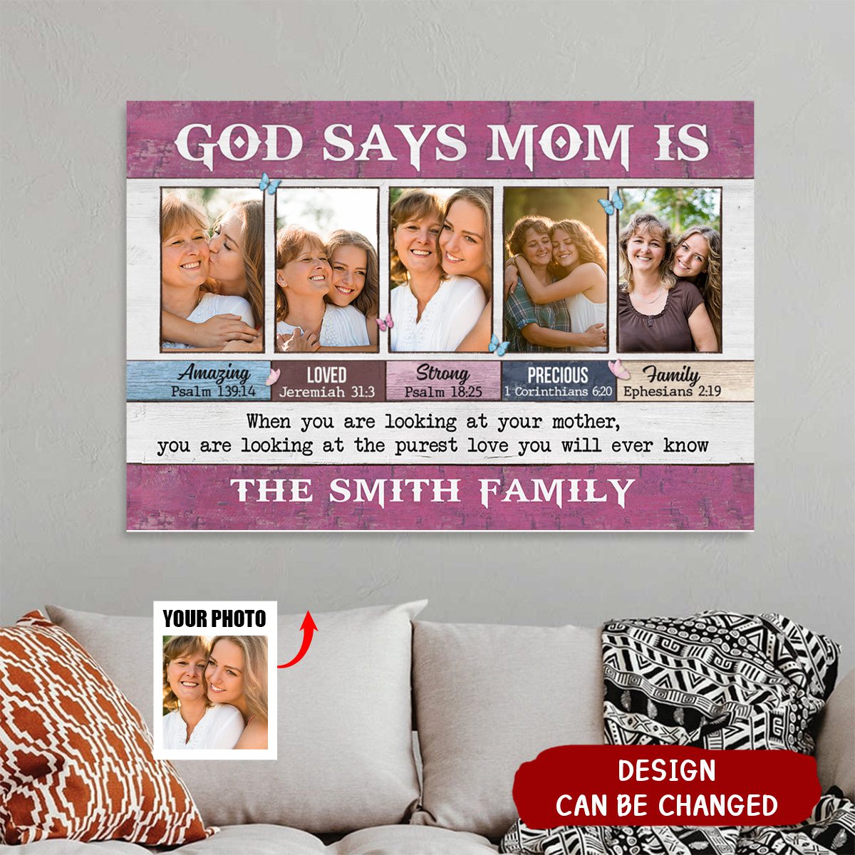 KISSFAITH-God Says Mom Is - Personalized Canvas