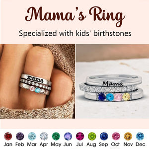 Personalized Family Birthstones Ring - Gift For Grandma/Mom