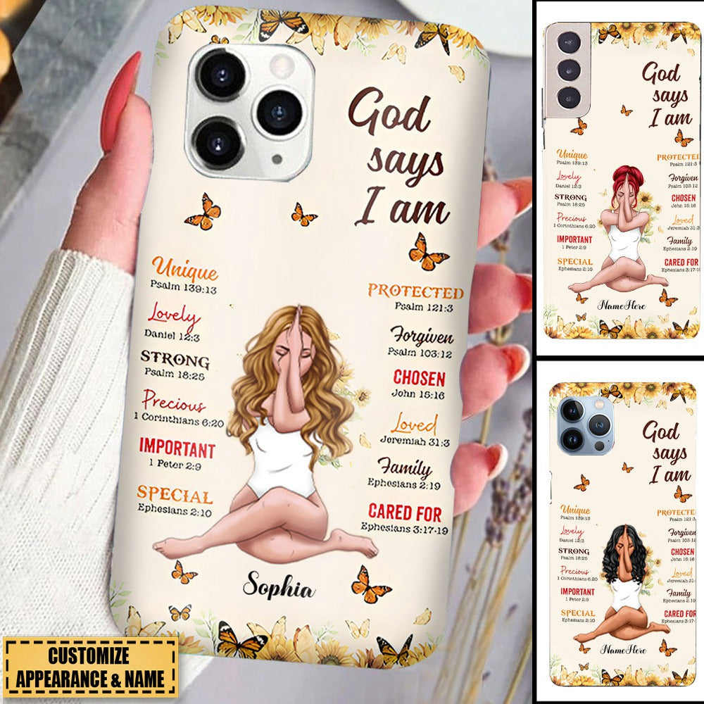 God Says I Am Sunflower - Personalized Phone Case