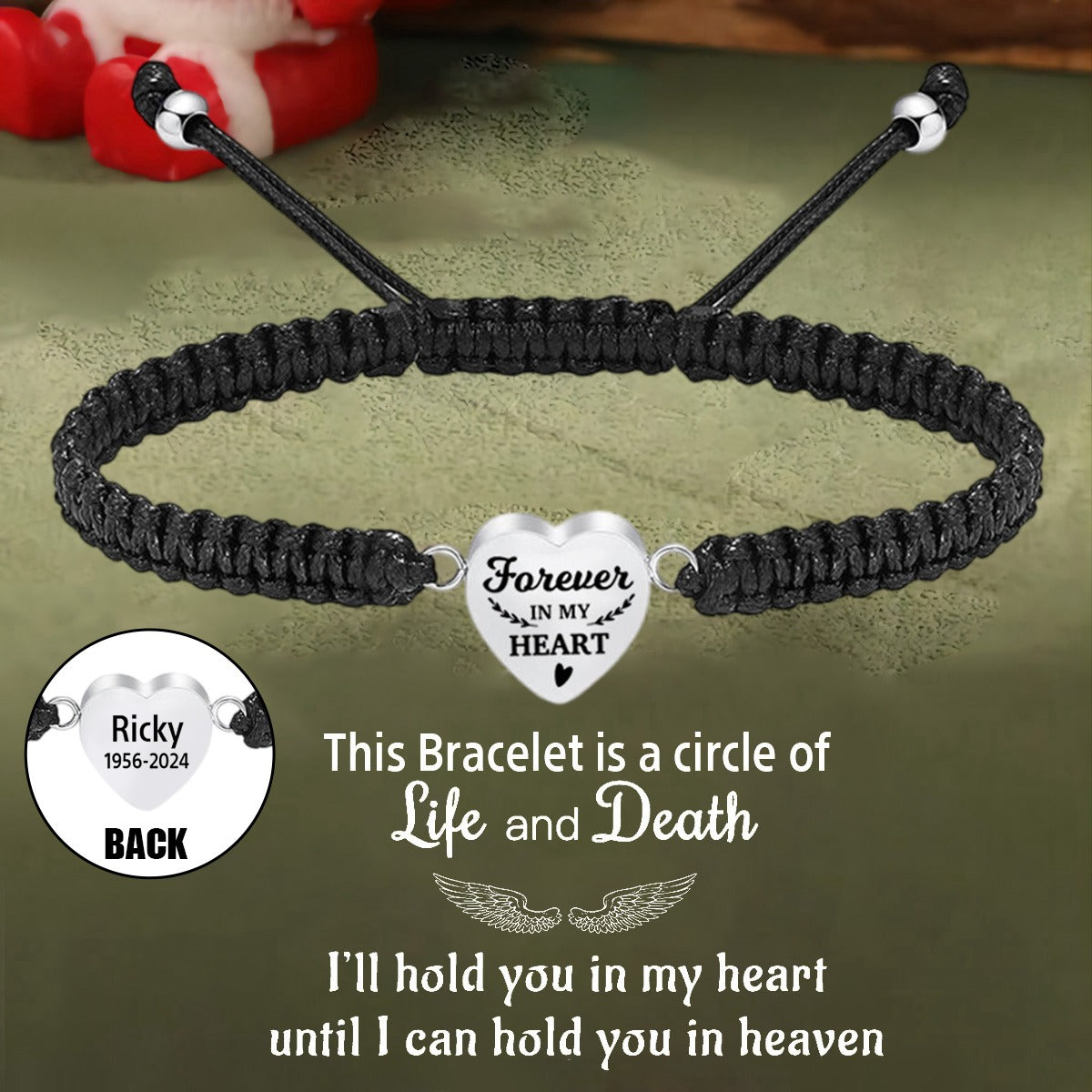 Personalized Forever In My Heart Memorial Urn Bracelet - Gift For Christmas