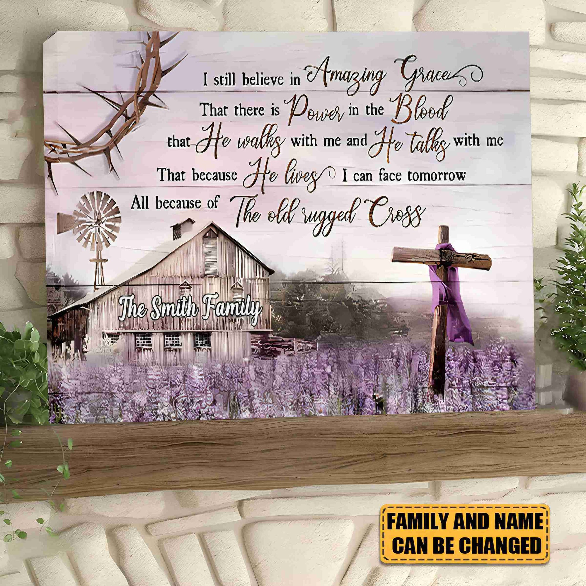 KISSFAITH-I Still Believe In Amazing Grace - Personalized Canvas-Purple Sky