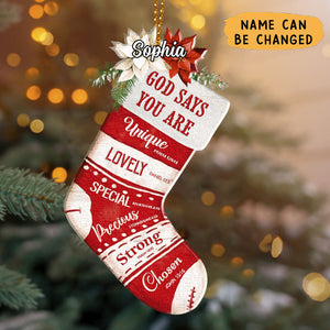 Personalized Christmas Socks God Says You Are Ornament