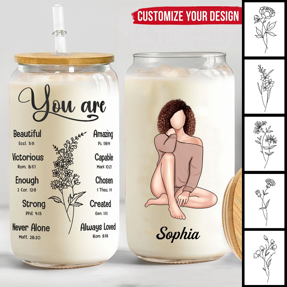 KISSFAITH-You Are Christian Gifts Personalized Clear Glass Cup