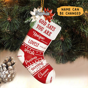 Personalized Christmas Socks God Says You Are Ornament