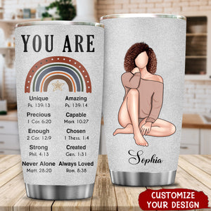 Grey Inspirational Rainbow You Are Personalized Stainless Steel Tumbler