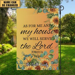 As For Me And My House We Will Serve The Lord Bible Verse - Personalized Flag