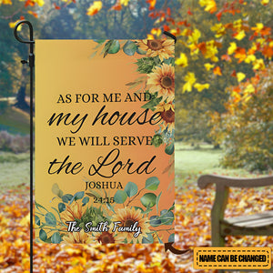 As For Me And My House We Will Serve The Lord Bible Verse - Personalized Flag