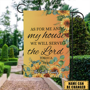 As For Me And My House We Will Serve The Lord Bible Verse - Personalized Flag