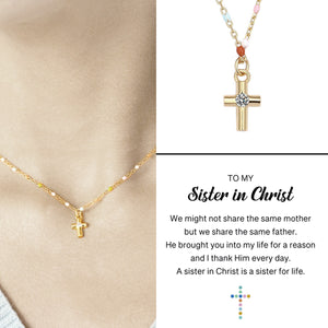 KISSFAITH-To My Sister In Christ Cross Necklace