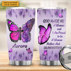 Butterfly God Made Me Personalized Tumbler