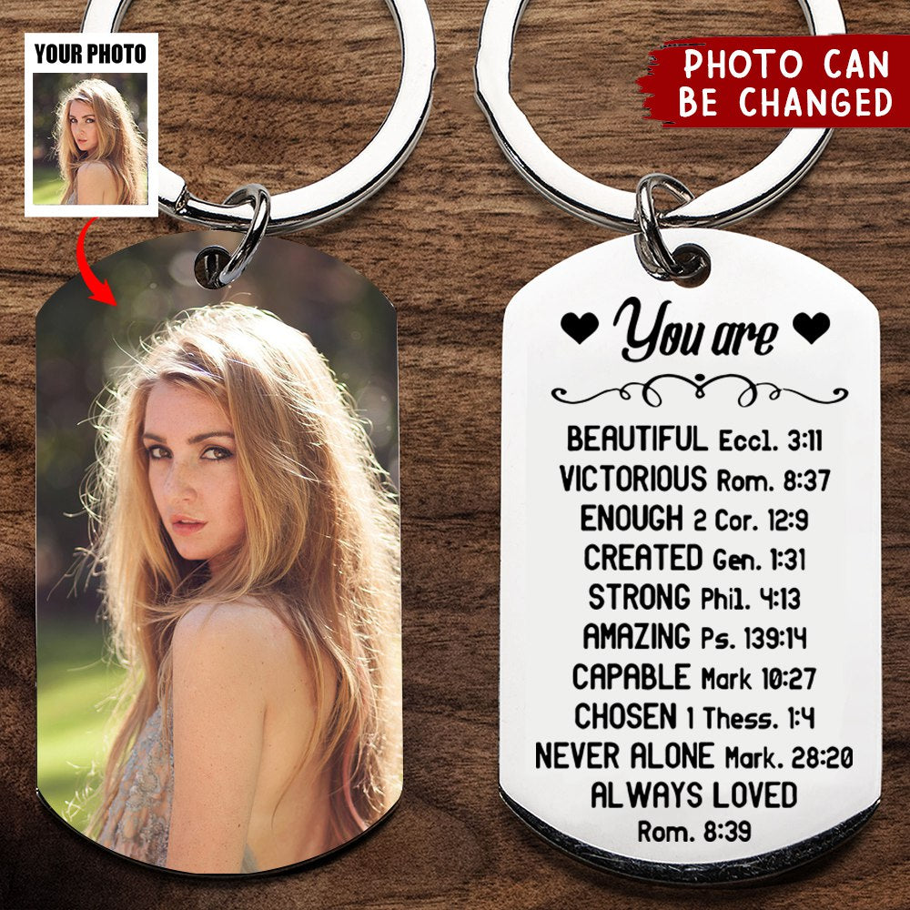 Inspirational Photo Keychain With Scripture - Covered Inspirations