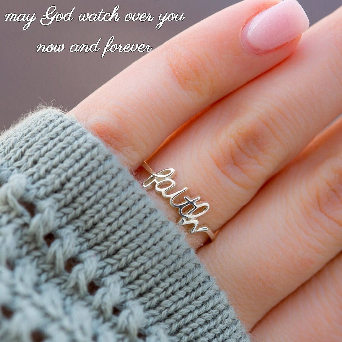 KISSFAITH- Christan Faith Adjustable Ring Sterling Silver