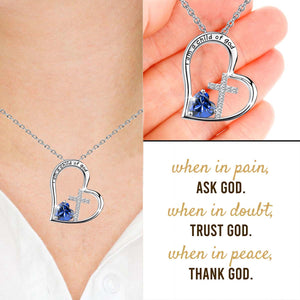 KISSFAITH-I Am a Child of God Birthstone Cross Necklace