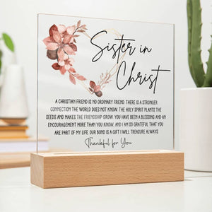 KISSFAITH-Sister in Christ Friendship Gift Acrylic Plaque
