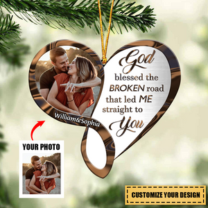 Personalized Infinity Heart God Blessed Couple Personalized Ornament
