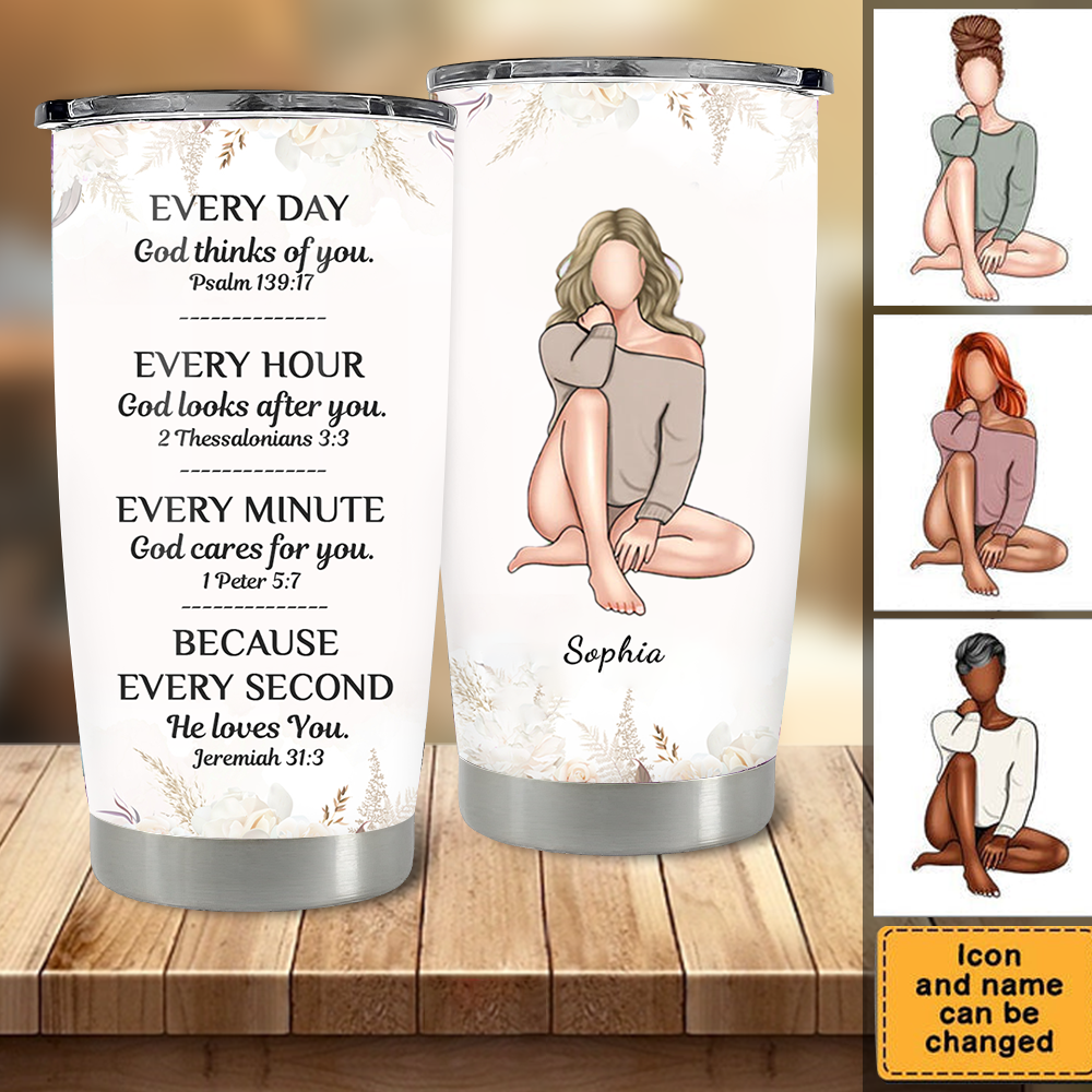 Every Day God Thinks Of You Personalized Tumbler