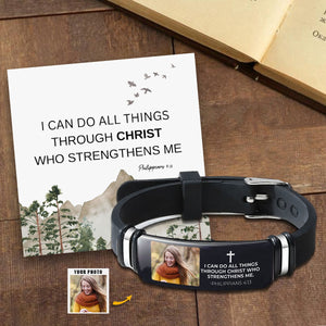 KISSFAITH-I Can Do All Things Christian Bible Faith Gift - Personalized Photo Bracelet