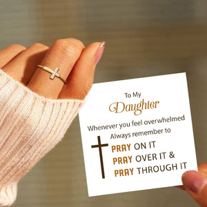 KISSFAITH-To My Daughter - Pray Through It Golden Cross Ring