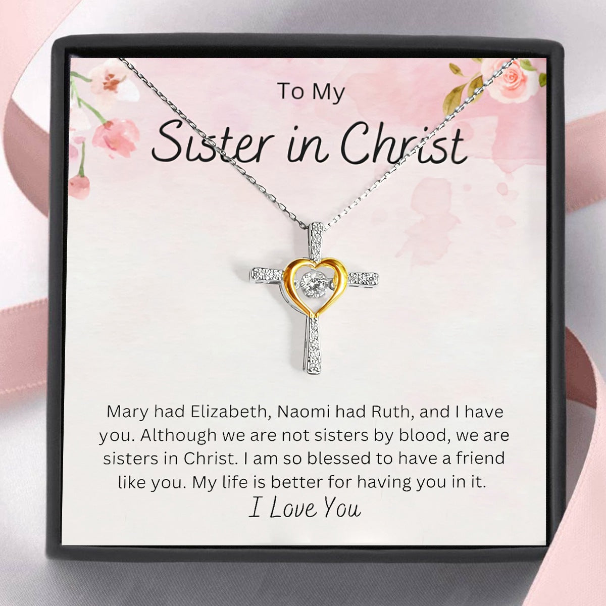 KISSFAITH-To My Sisters in Christ Cross Necklace