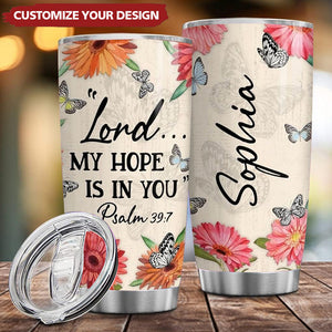 Personalized Bible Tumbler Flowers Custom Name Christian Art Gifts