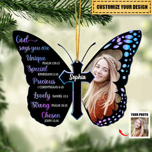 Personalized Butterfly God Says You Are Ornament