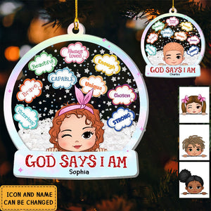 Gods Says I Am Granddaughter Personalized Ornament