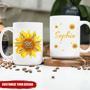 KISSFAITH-Personalized Sun Flower God Says You Are Mug