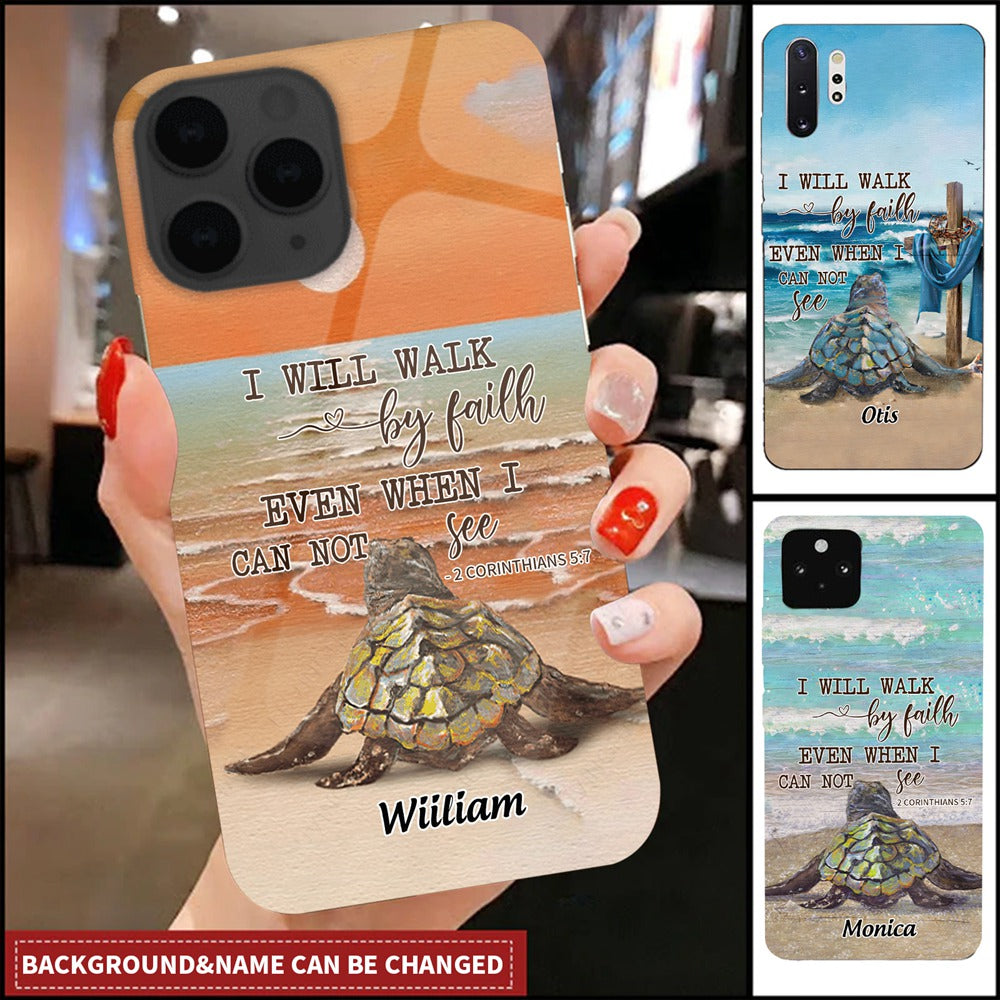 Gift For Christian - I Will Walk By Faith-Personalized Phonecase