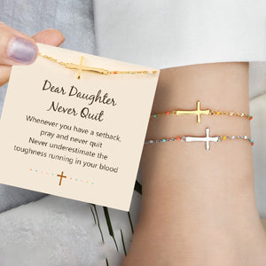 KISSFAITH-Pray And Never Quit Cross Bracelet