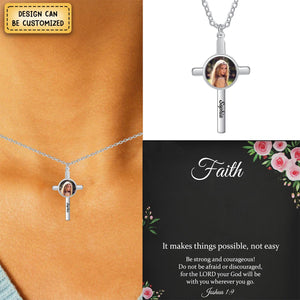 KISSFAITH-Personalized Faith Cross Necklace, Religious Gifts for Women