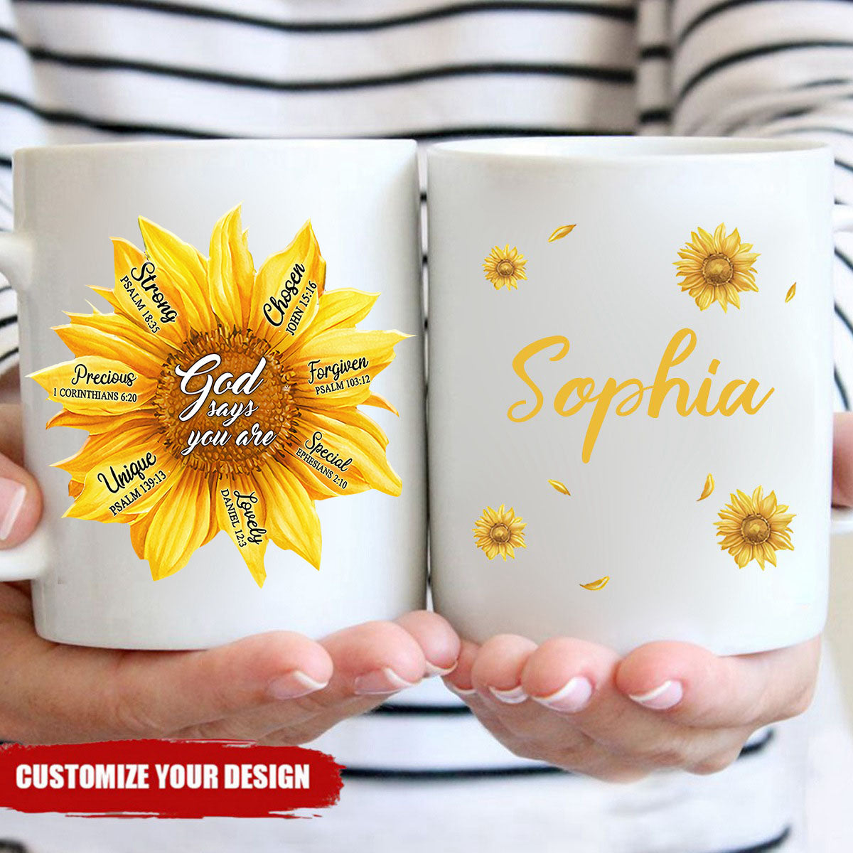 KISSFAITH-Personalized Sun Flower God Says You Are Mug