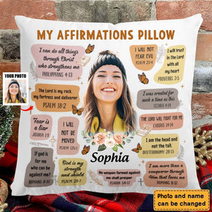 Christian Bible Verse Affirmations - Personalized Pillow Case