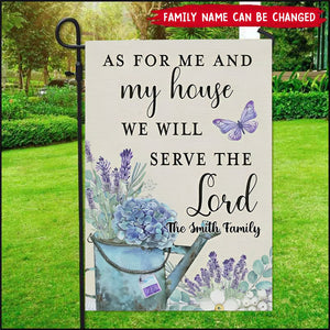 As For Me and My House We Will Serve The Lord-Personalized Christian Garden Flag